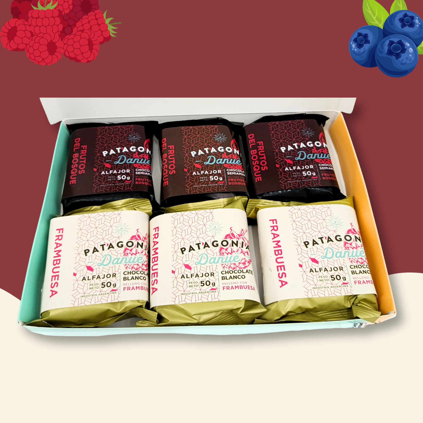 Caja x6 Alfajores Frutas Finas